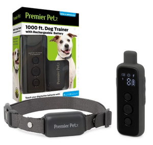 lot 540 image: Premier Pet 1000 Ft Dog Trainer with Rechargeable Battery - Corrects Unwanted Behaviors
