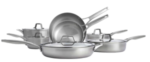 lot 596 image: Calphalon 12 Piece Oven Safe Stainless Steel Cookware Set