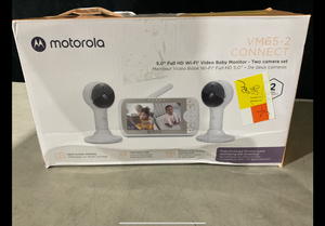 lot 475 image: Motorola VM65-2 Connect Full HD 1080p Wi-Fi Video Baby Monitor w 5 Screen Two-Way Talk & Split Screen