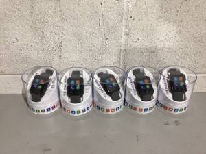lot 599 image: LOT of 5 USPA Black Square Rubber Strap Smart Watch