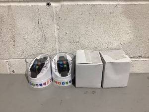 lot 601 image: LOT of 4 USPA Black Square Rubber Strap Smart Watch