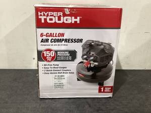 lot 714 image: Hyper Tough Black 150 PSI Oil-Free Pancake Air Compressor 6 gal