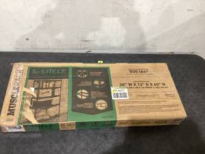 lot 720 image: Muscle Rack 30W x 12D x 60H 5-Tier Steel Shelving with Wire Decking 2,500 lb. Total Capacity Black