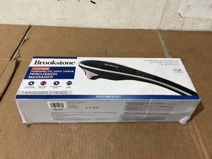 lot 282 image: Brookstone Handheld Multi-Node Percussion Massager, 4 Speeds, 4 Interchangeable Heads
