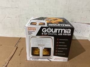 lot 314 image: Gourmia 8-Quart Digital Window Air Fryer, with 8 One-Touch Functions, White