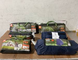 lot 319 image: LOT OF 6 Assorted Camping Tents and Accessories