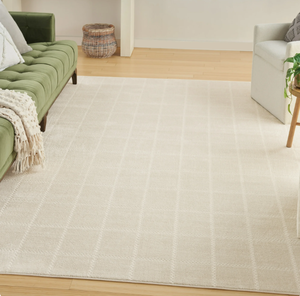 lot 289 image: Nourison Serenity Home Geometric Ivory Cream 53 x 73 Area Rug (5x7)