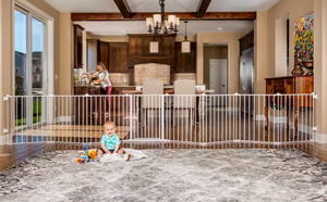 lot 293 image: Regalo 28 4-in-1 Play Yard Configurable Metal Safety Gate
