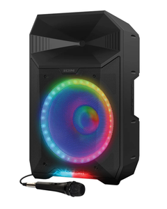 lot 735 image: ION Total PA Live 15-In. 500-Watt-Max Portable Bluetooth PA Speaker with Lights, Microphone, and Stand