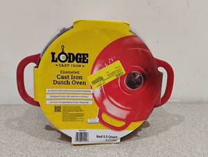 lot 26 image: NEW LODGE CAST IRON ENAMELED CAST IRON DUTCH OVEN