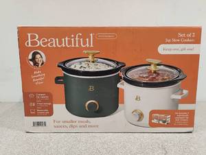 lot 35 image: BEAUTIFUL SET OF 2, 2QT SLOW COOKERS