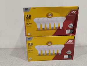 lot 38 image: 2 NEW ACE 6PACK LED DIMMABLE LIGHT BULBS