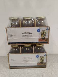 lot 53 image: 2 NEW MAINSTAYS HALF GALLON CANNING JAR SET