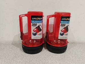 lot 63 image: 2 NEW LIFE  GEAR GLOW SPOTLIGHT, LANTERN ( 300 LUMENS )