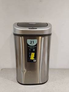 lot 75 image: NEW NINESTARS 21 GALLON MOTION SENSOR TRASH CAN