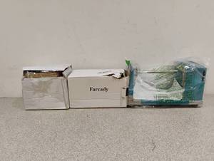 lot 84 image: 3 PIECE BUNDLE ( POTATO SPIRAL , FARCADY MINI ENAMEL SAUCEPAN, GOOD MORNING COFFEE MUG )