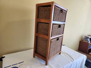 lot 30 image: 3-Tier Wicker Storage Unit