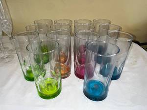 lot 85 image: Set of 14 Colored Base Tumblers