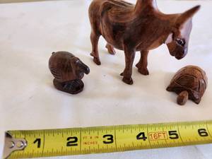 lot 93 image: Wooden Animal Figurine Set