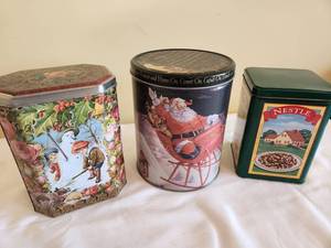 lot 100 image: Collectible Tin Containers Set