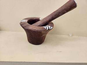 lot 150 image: Handcrafted Wooden Mortar & Pestle
