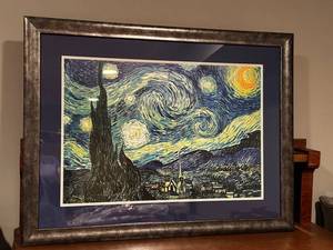 lot 177 image: Framed Starry Night Print by Van Gogh