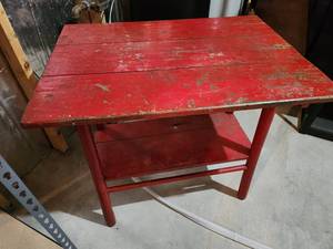 lot 193 image: Vintage Red Wooden Table