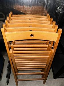 lot 201 image: Set of 6 Wooden Folding Chairs