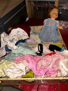 lot 223 image: Vintage Doll with Clothing Set