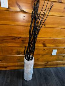 lot 7 image: Tall Vase with Black Willow Sticks
