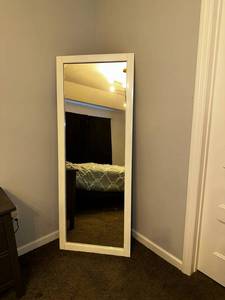 lot 17D image: Full-Length Mirror White Frame