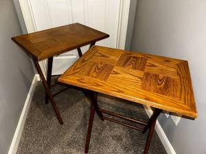 lot 88 image: Pair of Wooden Folding Trays