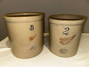 lot 95 image: Vintage Red Wing Stoneware Crocks