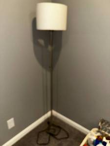 lot 99 image: Modern Floor Lamp with Fabric Shade