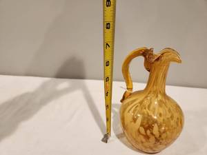 lot 110 image: Amber Swirl Glass Pitcher