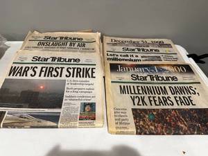 lot 222 image: Vintage Star Tribune Newspapers Lot