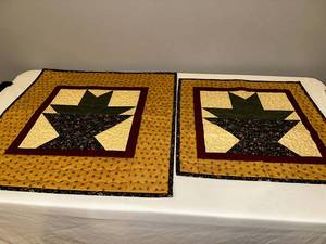 lot 231 image: Set of 2 Handmade Quilt Wall Hangings