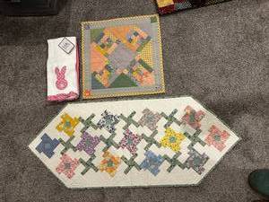 lot 233 image: Handmade Quilted Table Runner & Quilts