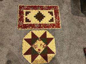 lot 234 image: Quilted Table Mats Set Handmade