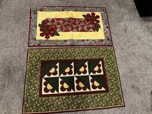 lot 241 image: Handmade Quilted Wall Hangings Set
