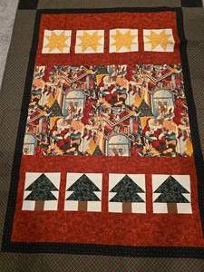 lot 249 image: Handmade Christmas Quilt Set