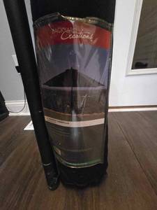 lot 266 image: Two Backyard Creations Market Umbrellas - 9ft one black, one blue
