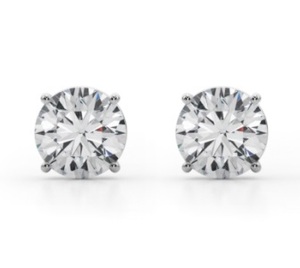 Pair of LAB GROWN DIAMOND STUD EARRINGS IN 14K WHITE GOLD  - 2.00ct total weight - Estimated Replacement Value $3500 - GRADED by IGI