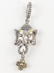 BIXBY -&nbspGanesh sterling and 18K yellow gold charmpendant Estimated Replacement value $155