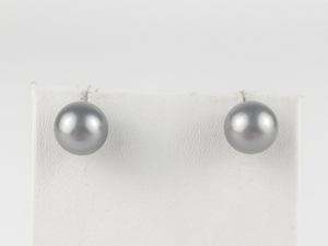 World Wide Imports 11MM Tahitian Pearl Sterling Silver Stud Earrings .