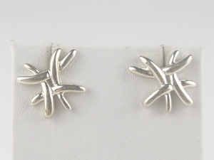 Ac Studio  Abstract Hashtag Sterling Silver Earrings .