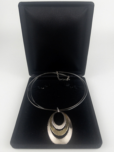 Open Circle Rose & Gold Tonesterling Silver Pendant Necklace . In Box