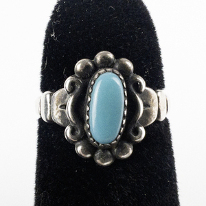 Bell Trading Post  Turquoise Sterling Silver Ring. Size 4 - 4.25.
