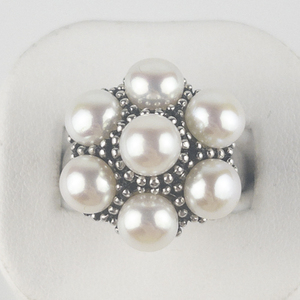 Honora  Cultured Freshwater Pearl Sterling Silver Statement Ring . Size 11 - 11.25.