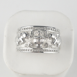 Prime Art & Jewel  Jaipur Bazaar Elephant Sterling Silver Band Estimated Replacement Value $150. Size 11 - 11.25.
